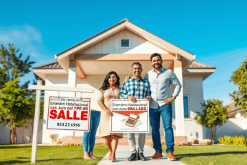Imagem representativa de um casal feliz com a chave da nova casa, simbolizando a conquista através do Empréstimo Habitacional com Juros Baixos.