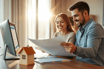 Imagem representando a realização do sonho da casa própria através de um empréstimo online.