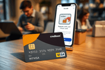 Imagem do Cartão Credibom Visa destacando seus benefícios e sua segurança em compras.